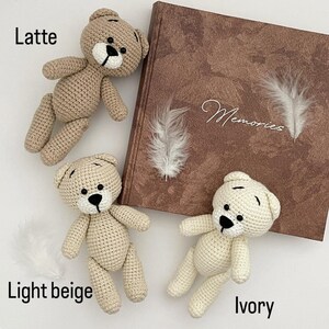 Teddy Bear Toy handmade crochet Stuffed Animal - Baby shower gift Ivory