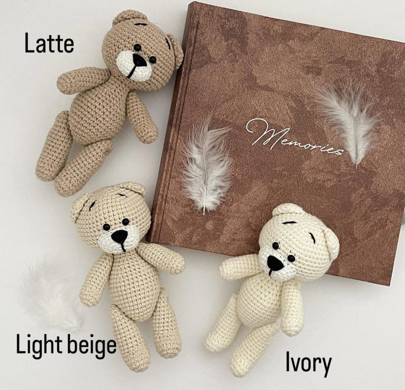 Teddy Bear Toy handmade crochet Stuffed Animal - Baby shower gift Ivory