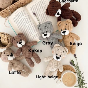 Ours en peluche au crochet dans un sweat à capuche, peluche ours en peluche, baby shower d'ours en peluche, faire-part de grossesse, nouvelle maman, cadeau pour papa image 6