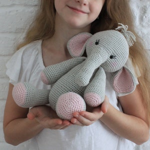 Elephant Baby toy, Safari animals, Personalized, Crochet animals, Stuffed animal for baby, Soft animal toy