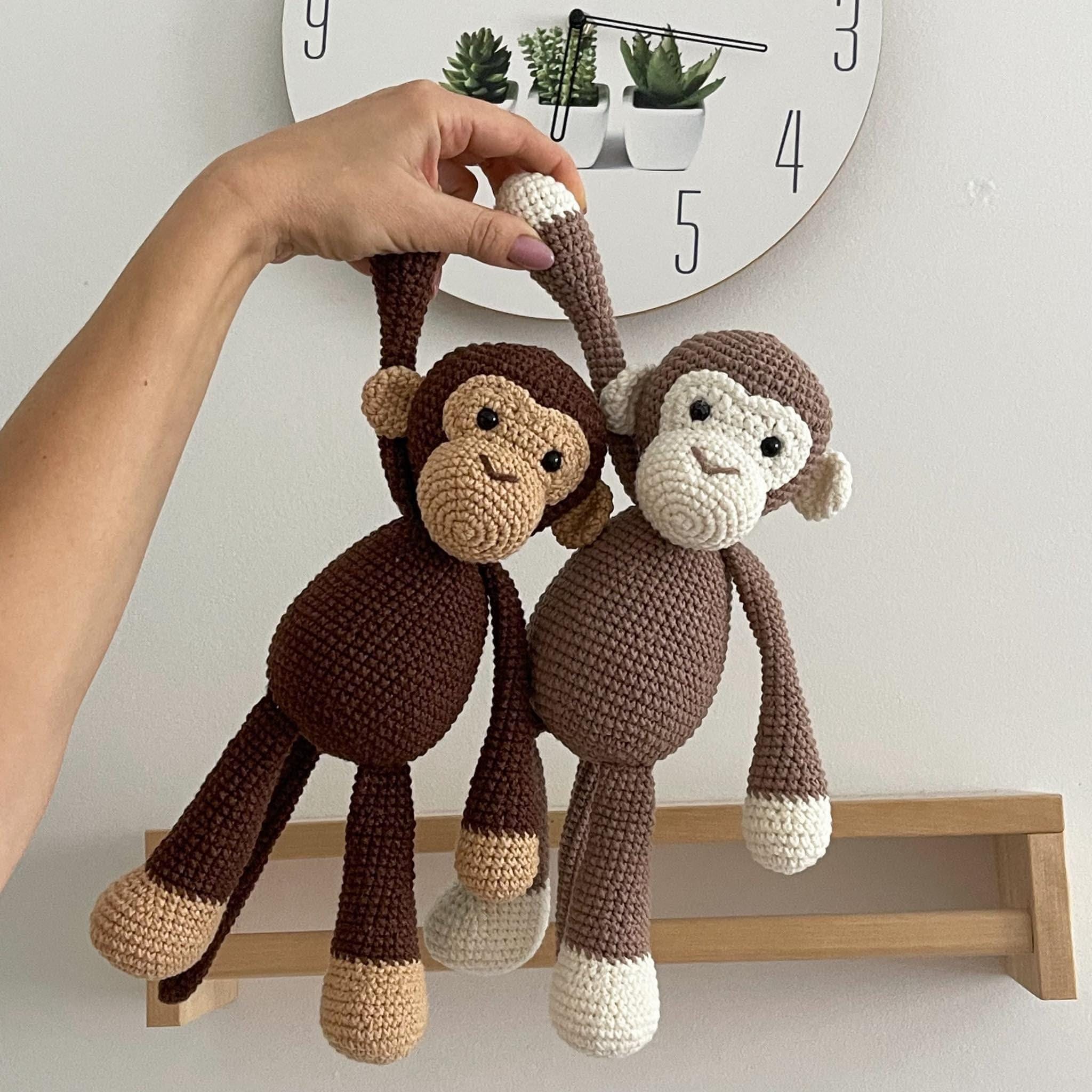 Crochet Monkey Plush, Stuffed Animals, 12 Inches / 30cm Plush Toy