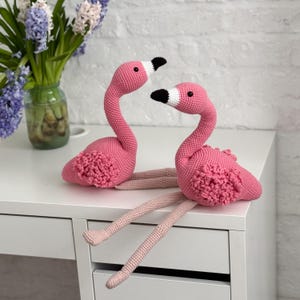 Crochet pink flamingo, Stuffed flamingo doll, Flamingo plushie, Soft flamingo bird, Big pink toy, Girl birthday gift, Flamingo baby shower