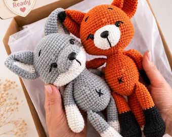 フォークマニス ウルフパップ グレー＆ホワイト ハンドパペット