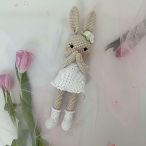 Flower Girl bunny plush, Flower Girl Proposal Gift, Will You Be Our Flower Girl, Bridesmaid Gift, Easter crochet bunny, Personalized rabbit