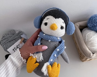 Amigurumi penguin , Antarctic bird, Penguin baby shower gift, Toddler stuffed toy, New boy girl gift,