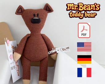 Mr. Bean's teddy bear crochet pattern PDF