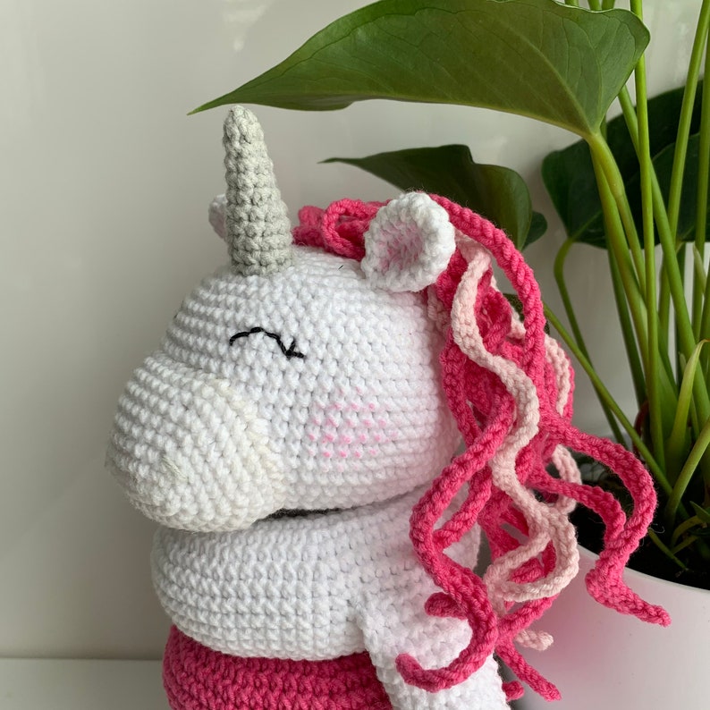 Unicorn stacking toy for kids , Crochet baby pyramid, Baby education ring stacker toy, Unicorn plush toy, First Second birthday gift image 8