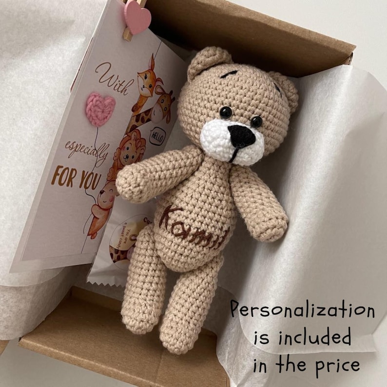 Teddy Bear Toy handmade crochet Stuffed Animal - Baby shower gift image 2