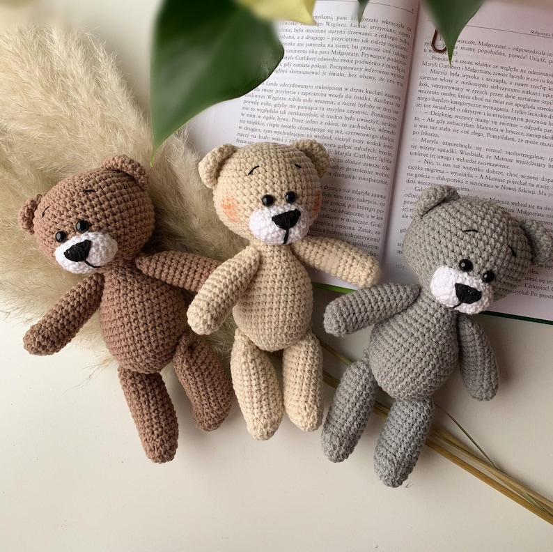 Teddy Bear Toy handmade crochet Stuffed Animal - Baby shower gift image 1