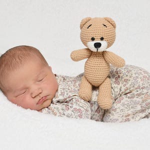 Teddy Bear Toy handmade crochet Stuffed Animal - Baby shower gift Beige