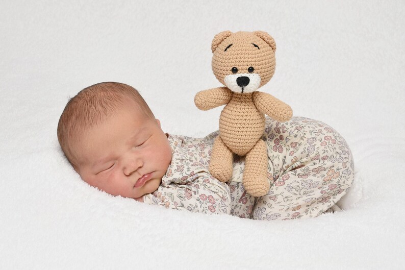 Teddy Bear Toy handmade crochet Stuffed Animal - Baby shower gift Beige