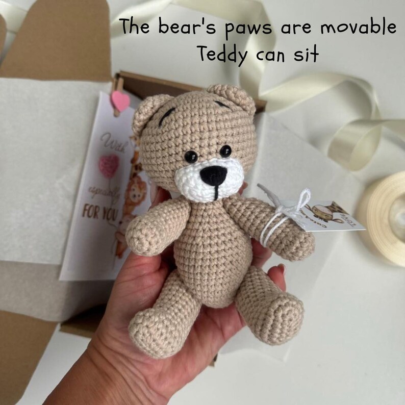 Teddy Bear Toy handmade crochet Stuffed Animal - Baby shower gift image 7