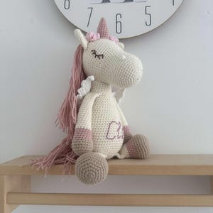 Crochet unicorn doll plushie, Unicorn party, Pink unicorn girl nursery decor, Gift for sister, daughter, granddaughter, niece, girlfriend