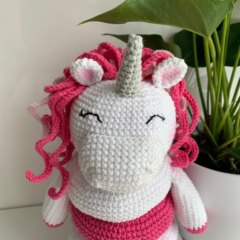 Unicorn stacking toy for kids , Crochet baby pyramid, Baby education ring stacker toy, Unicorn plush toy, First Second birthday gift image 7