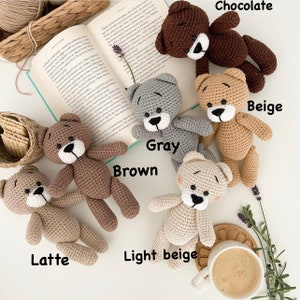 Gefüllter Teddybär, gehäkelter Teddybär, Bär benutzerdefinierte Spielzeugtier, Baby-Duschegeschenk, Neugeborenen Requisiten, Bild 2