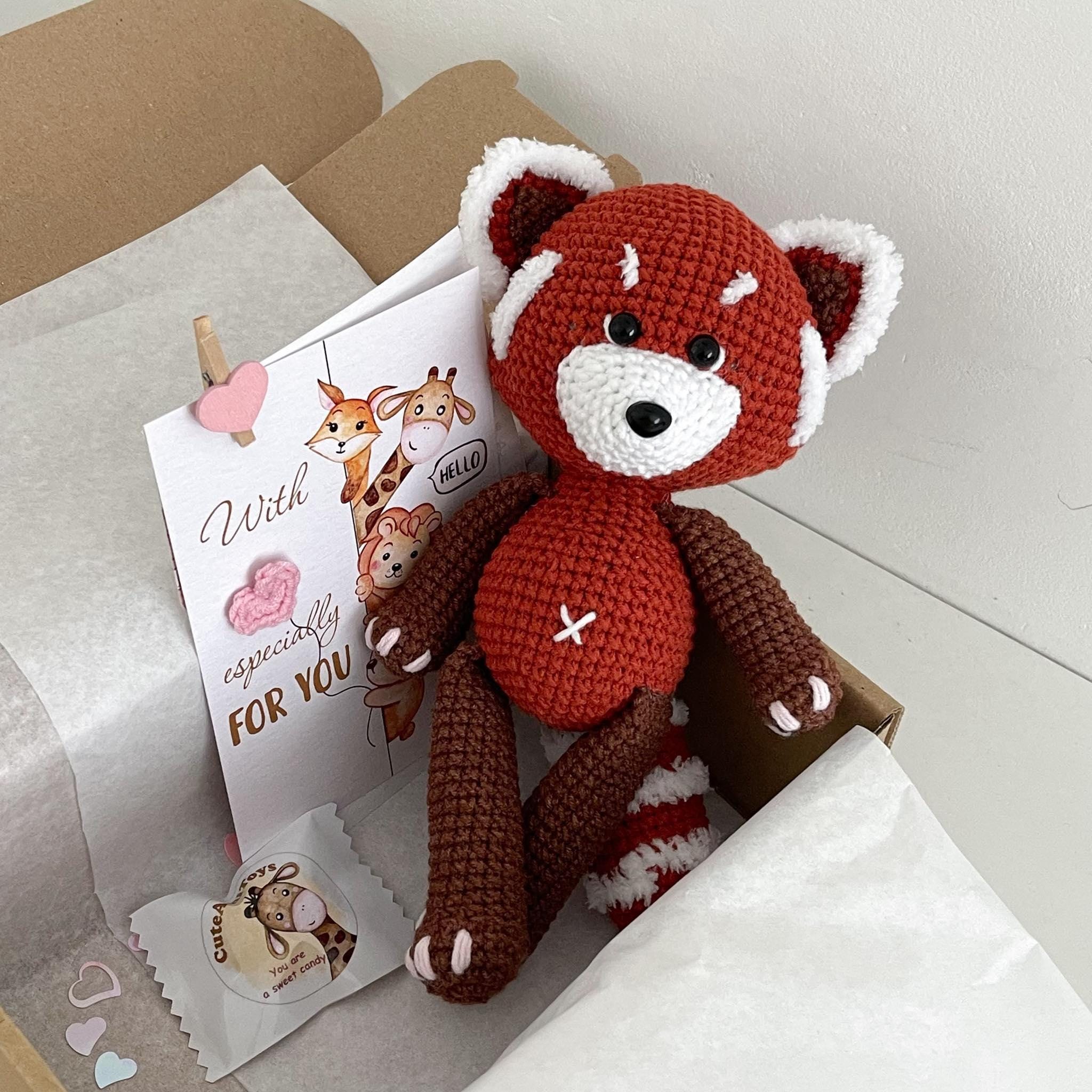 レッサーパンダの編みぐるみ、レッサーパンダの手作りあみぐるみ