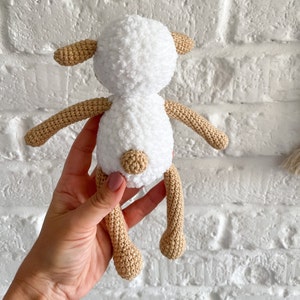 Crochet Sheep Plush, Amigurumi Lamb, Handmade Baby Sheep Soft Toy, Plusnie animal toy, Newborn Gift, Baby Shower Gift image 2