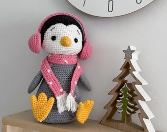Amigurumi penguin plush, Crochet animals - Penguin baby shower idea, Toddler stuffed toy, 1st birthday boy girl gift