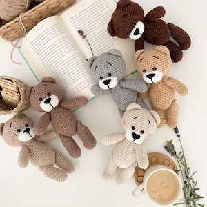 Gefüllter Teddybär, gehäkelter Teddybär, Bär benutzerdefinierte Spielzeugtier, Baby-Duschegeschenk, Neugeborenen Requisiten,