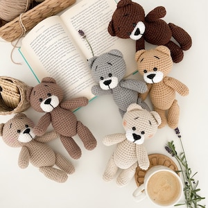 Gefüllter Teddybär, gehäkelter Teddybär, Bär benutzerdefinierte Spielzeugtier, Baby-Duschegeschenk, Neugeborenen Requisiten, Brown