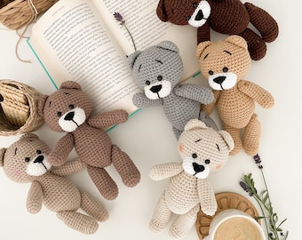 Gefüllter Teddybär, gehäkelter Teddybär, Bär nach Maß, Spielzeugtier, Babyparty-Geschenk, Neugeborenen-Requisiten,