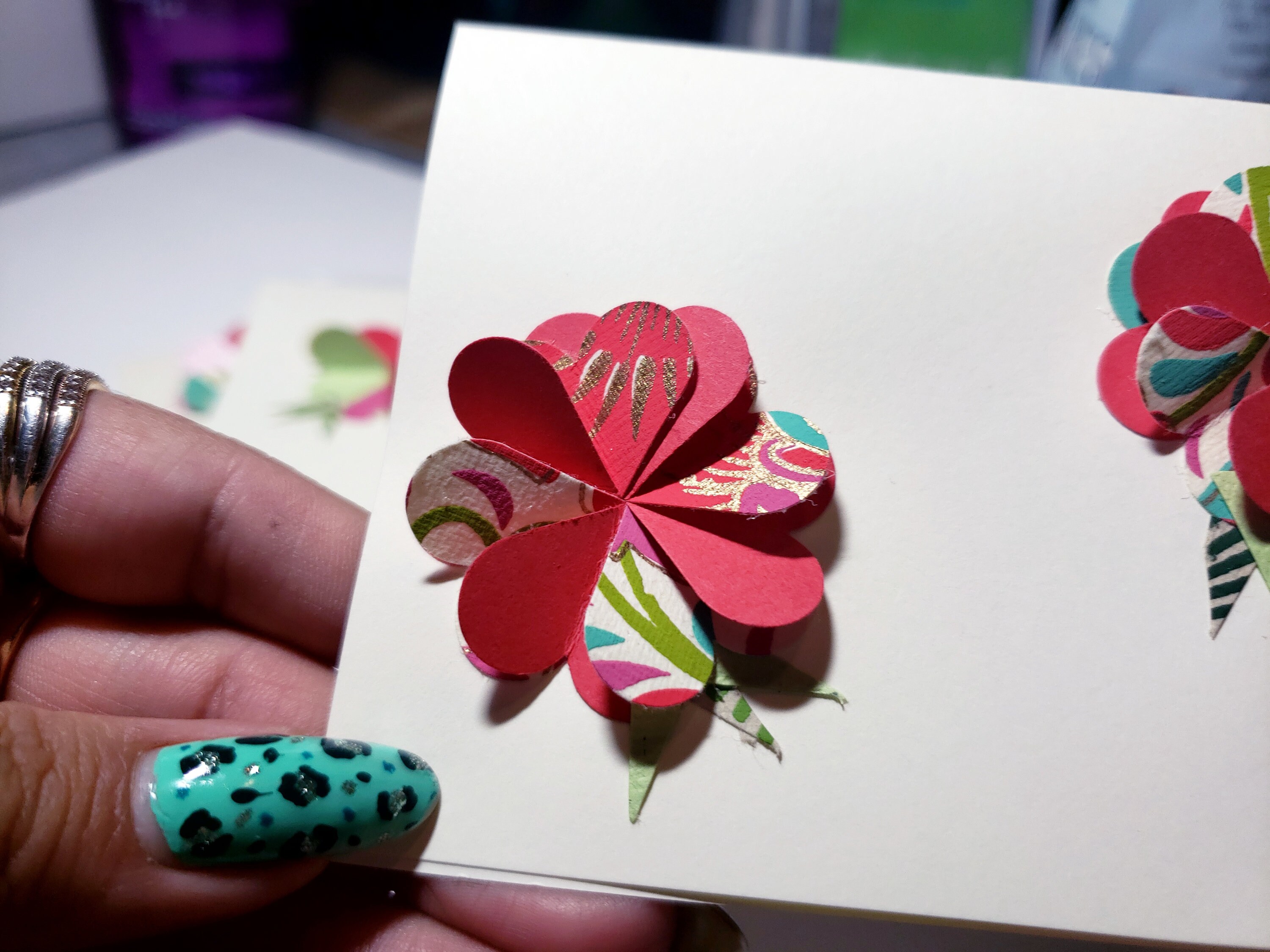 Handmade Cards Paper Flower Gift Card Personalized cards Etsy