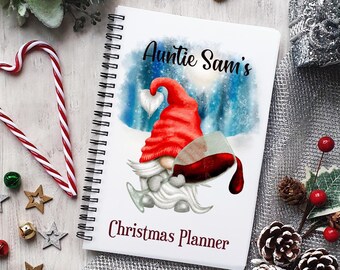 Personalised Christmas planner, Gonk Notepad, Christmas Notebook, Christmas Journal, Editable text, Mum, Nan, Auntie, Teacher