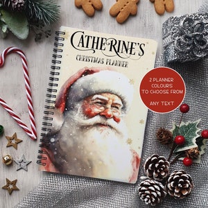Personalised Christmas Planner Notepad, Letters to Santa, Father Christmas letters, Christmas Notebook, Gold Vintage Christmas Journal
