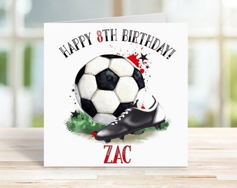 Personalised football  birthday card, Father’s Day card, Dad, Grandad, Uncle, Son, Card for Kids