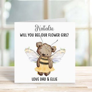 Demoiselle d'honneur, carte de garçon, Serez-vous notre, proposition de cadeau de mariage, carte de remerciement, texte modifiable