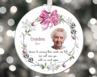 Christmas Memorial Tree Ornament, Memory Bauble, Loved ones in Heaven Tree Decoration, Editable text