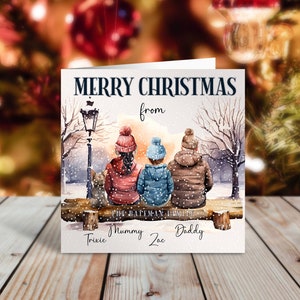 Carte de Noël personnalisée pour famille, carte de Noël avec vos personnages, diverses options