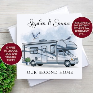 Carte personnalisée pour camping-car, Camping-car, Maison de retraite, Maison neuve, Cadeau d'anniversaire, Souvenirs, Carte d'anniversaire de camping-car, Texte modifiable