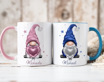 Personalised Gonk Mug, Gift for Her or Him, Pink or Blue, Christmas Eve Box, Stocking Filler, Couples Gifts, Various Mug Colours