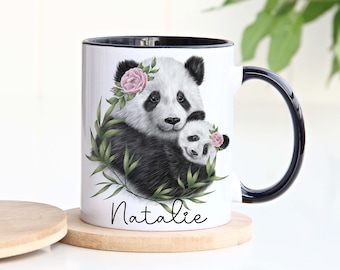 Personalised Panda Mug Gift, Panda Bear Cup for Him Or Her, Stocking filler, 3 Mug Colour Choices
