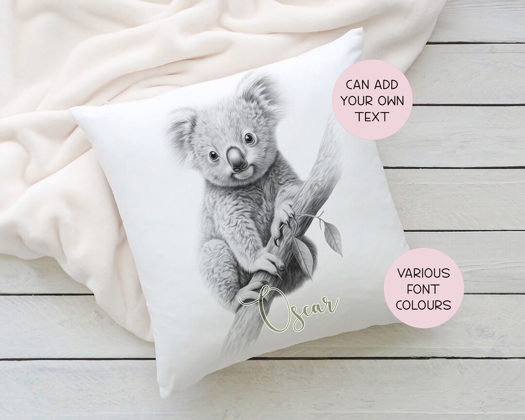 Personalised Koala Cushion Gift, Koala Bear Pillow for Him or Her