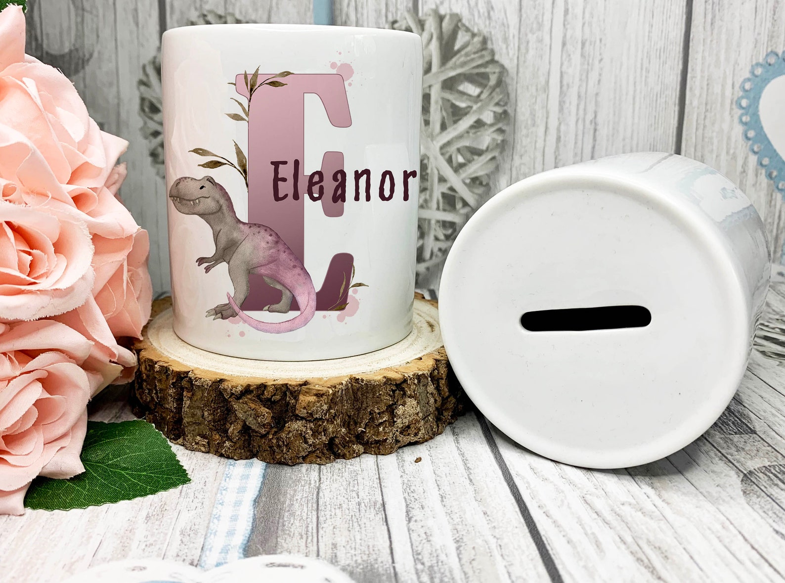 Personalised Dinosaur Money box Trex Ceramic Money Box Etsy