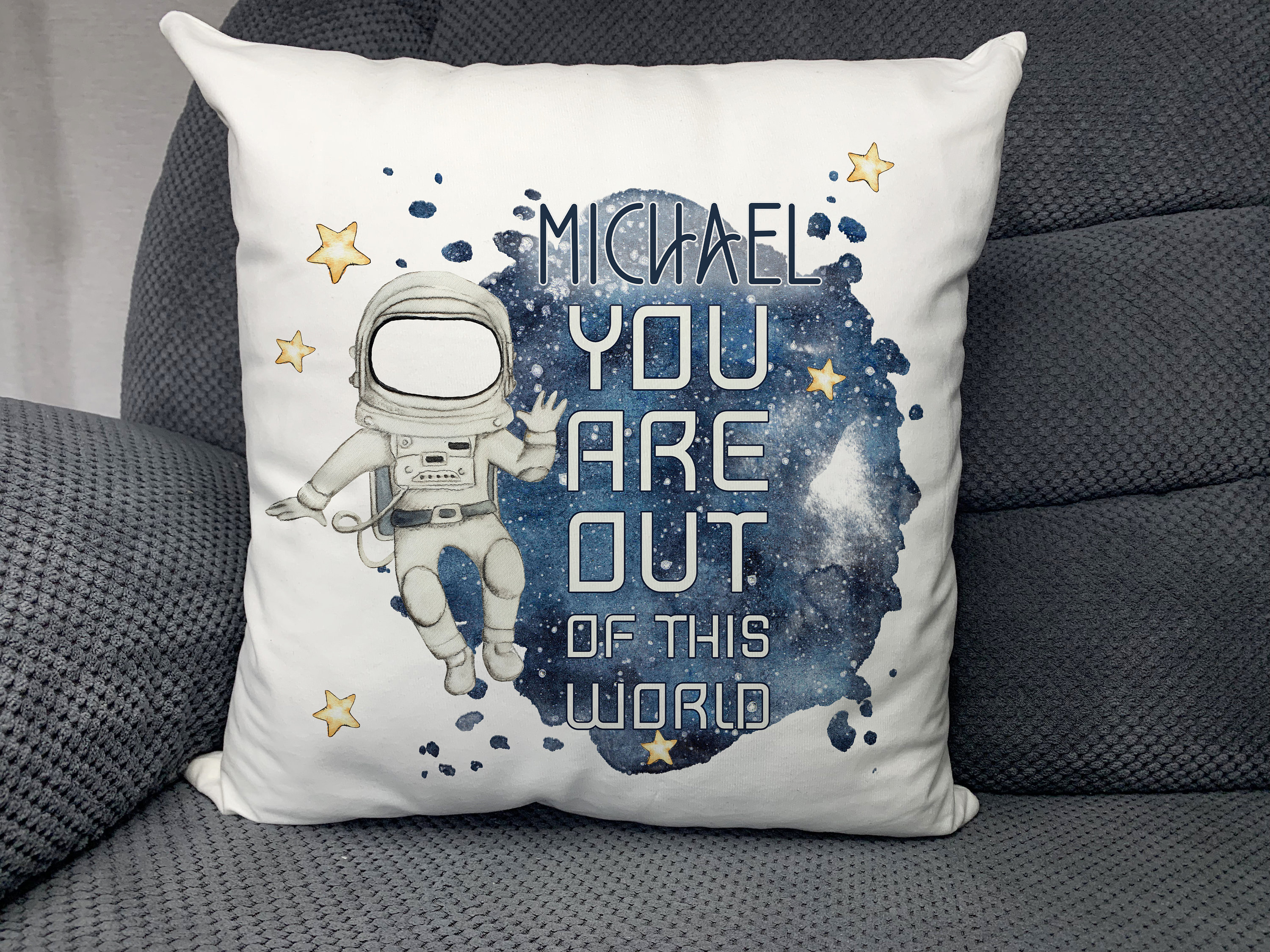 Space Cushion Personalised Astronaut Photo Cushion With or Etsy UK