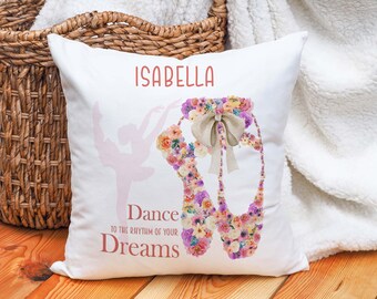 Personalised Ballerina Cushion, Ballet Gift, Personalised Gift For Girls Bedroom, Mother's Day gift,  Editable text