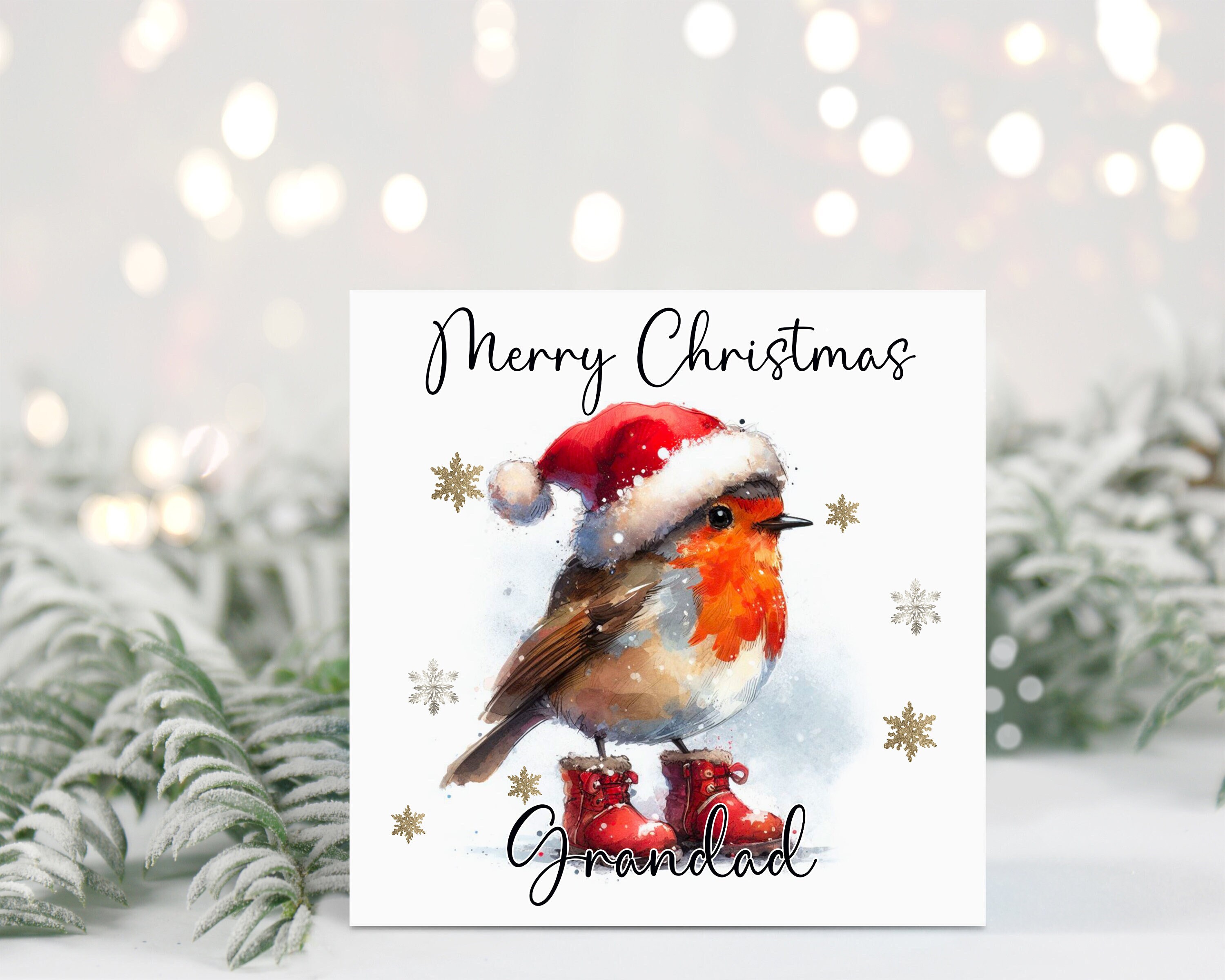 Watercolour Llustraton Robn Chrstmas Cards Pack Of 6 Or Ndvdual
