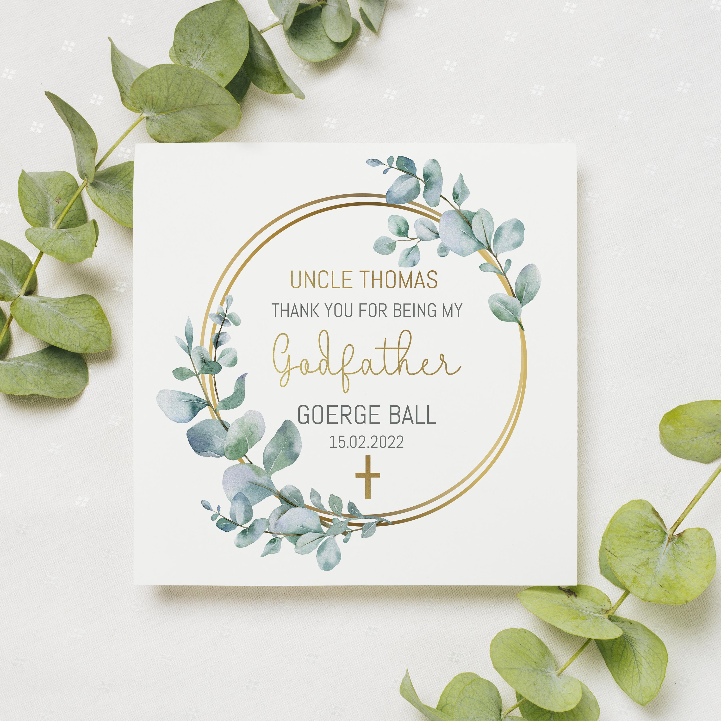 Godparents Proposal Personalised Thank You Card For Godmother / Godfather -  Christening, Baptism \u0026 Appreciation Card | Fiona's Invitations Fathers Day  Cards For Godfather, image size:3000x3000