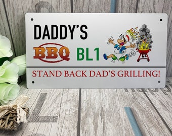Personalised Garden Bar Sign: Metallic Man Cave Plaque, Outdoor Decor