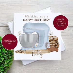 Personalised Birthday Baking Card, A Star Baker,Birthday Card For Friend, Mum, Sister, Grandma, Auntie, Baker Card with two colours of mixer