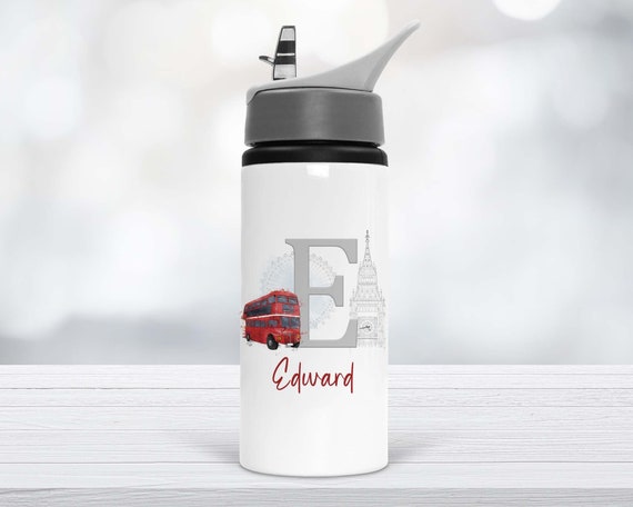 Personalised London Water Bottle: Alphabet Big Ben Aluminium Bottle