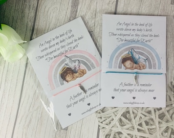 Infant Loss Wish Bracelet: Angel Wing Memorial Gift