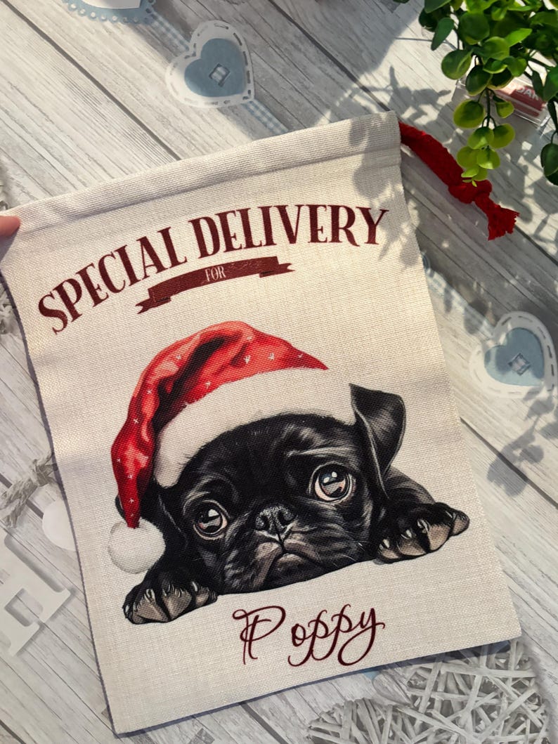 Personalised Christmas Dog sack, Personalised Christmas Pet Sack, Dog Santa Sack, Christmas Gift Bag for Dogs (various breeds) image 12