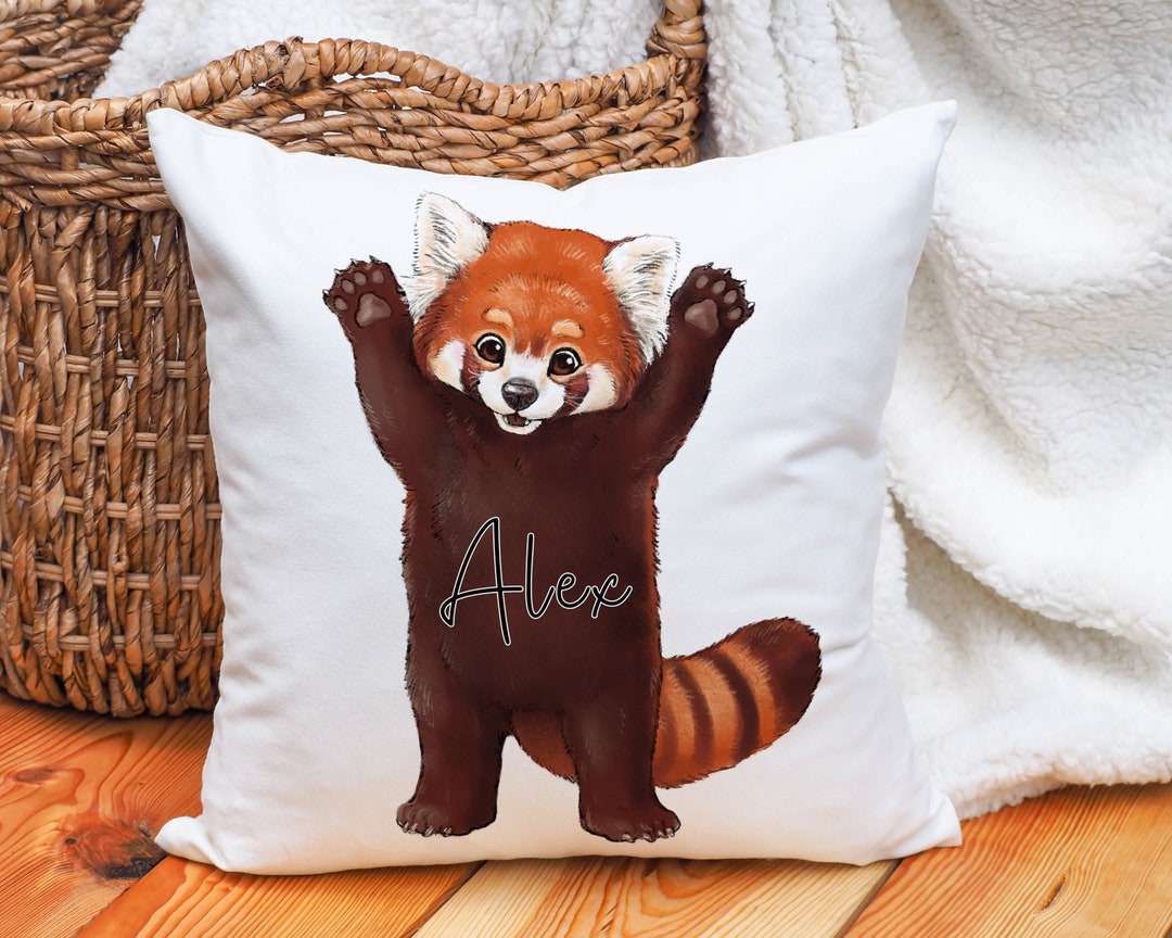 Personalised Red Panda Cushion Gift, Panda Bear Pillow for Him or Her ...