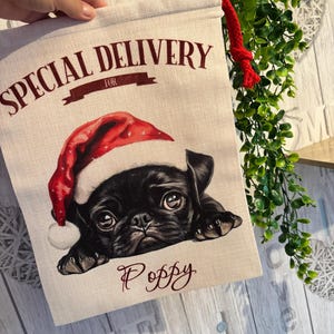 Personalised Christmas Dog sack, Personalised Christmas Pet Sack, Dog Santa Sack, Christmas Gift Bag for Dogs (various breeds) image 11
