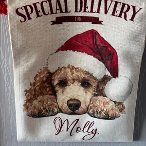 Personalised Christmas Dog sack, Personalised Christmas Pet Sack, Dog Santa Sack, Christmas Gift Bag for Dogs (various breeds) image 13