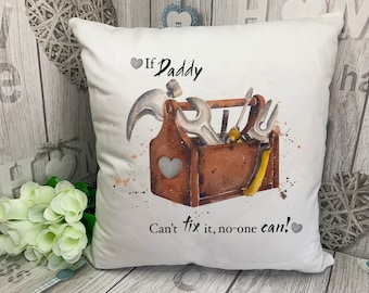 Personalised Dad Pillow: Father's Day Toolbox Cushion